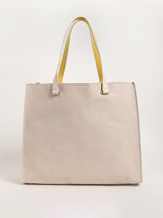 LOV Plain Beige Tote Bag