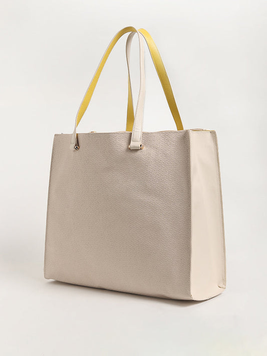 LOV Plain Beige Tote Bag