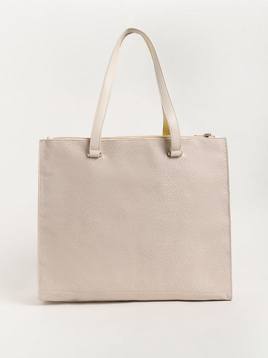 LOV Plain Beige Tote Bag