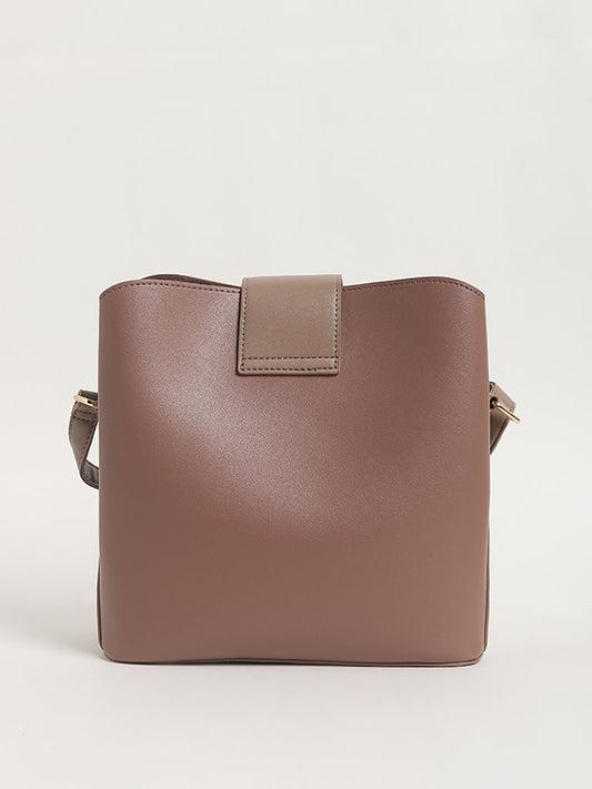 LOV Solid Taupe Crossbody Bag