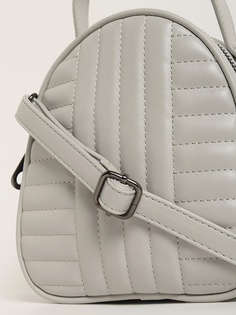 LOV Grey Quilted Mini Backpack