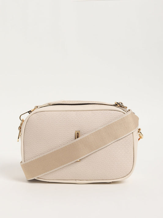 LOV Textured Cream Crossbody Bag