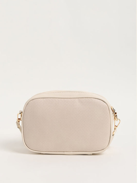 LOV Textured Cream Crossbody Bag