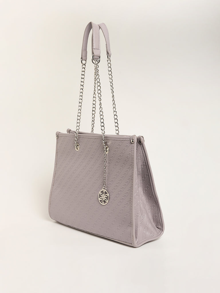 LOV Lavender Charm Chain Tote Bag