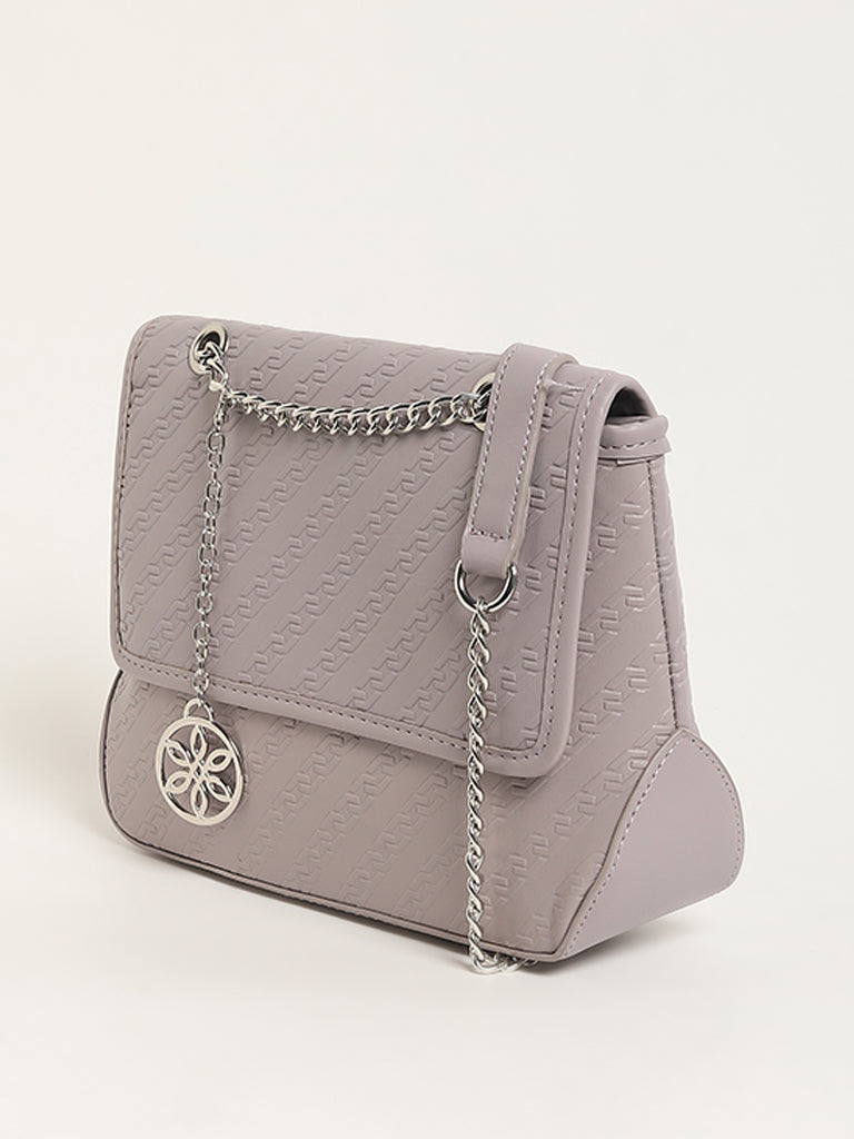 LOV Lavender Embossed Shoulder Bag