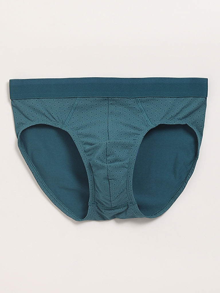 WES Lounge Teal Plain Cotton Briefs - Pack of 3