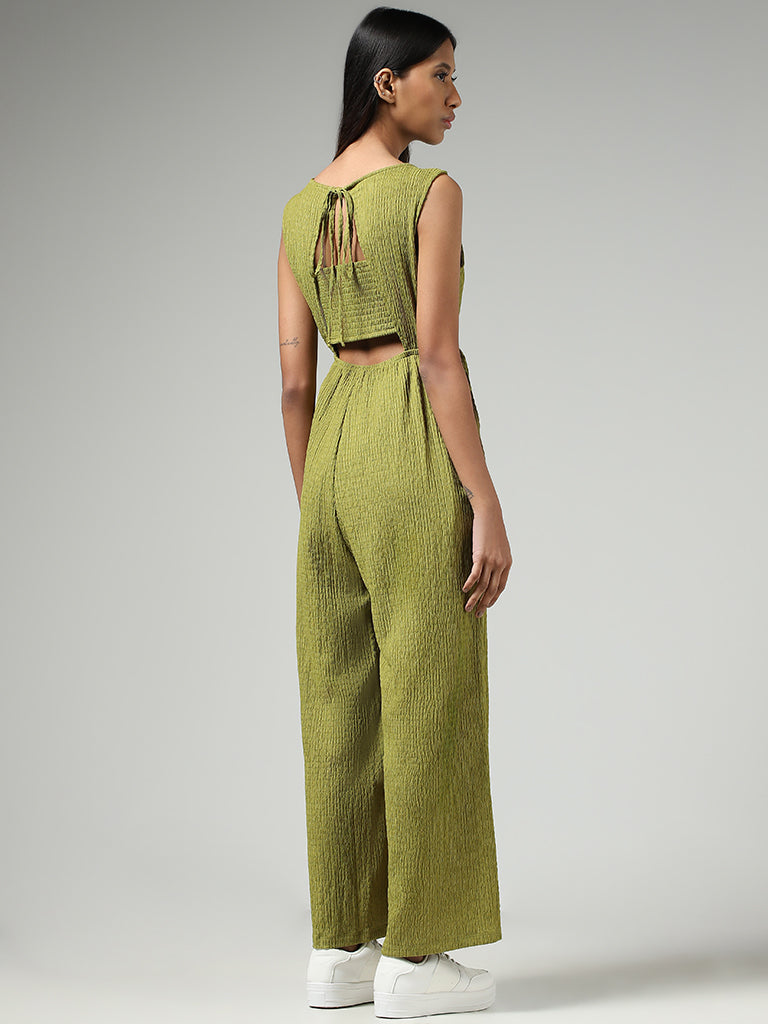 Nuon Lime Green Crepe Jumpsuit