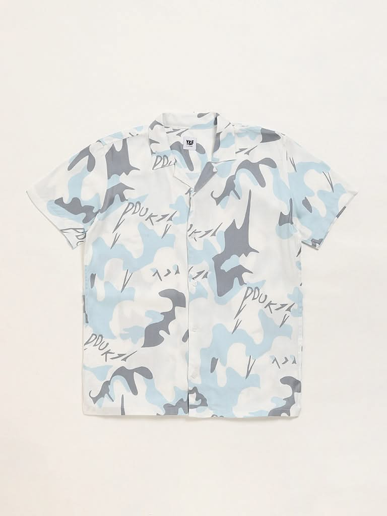 Y&F Kids Print Blue Shirt