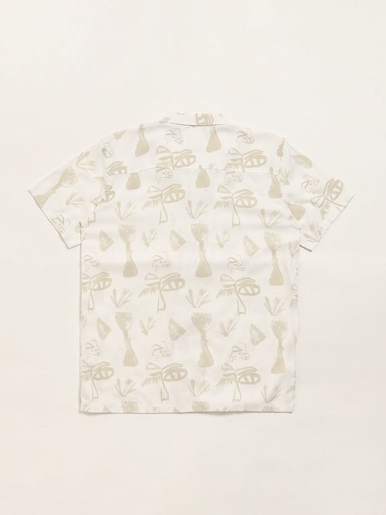 Y&F Kids Off-White Printed Shirt