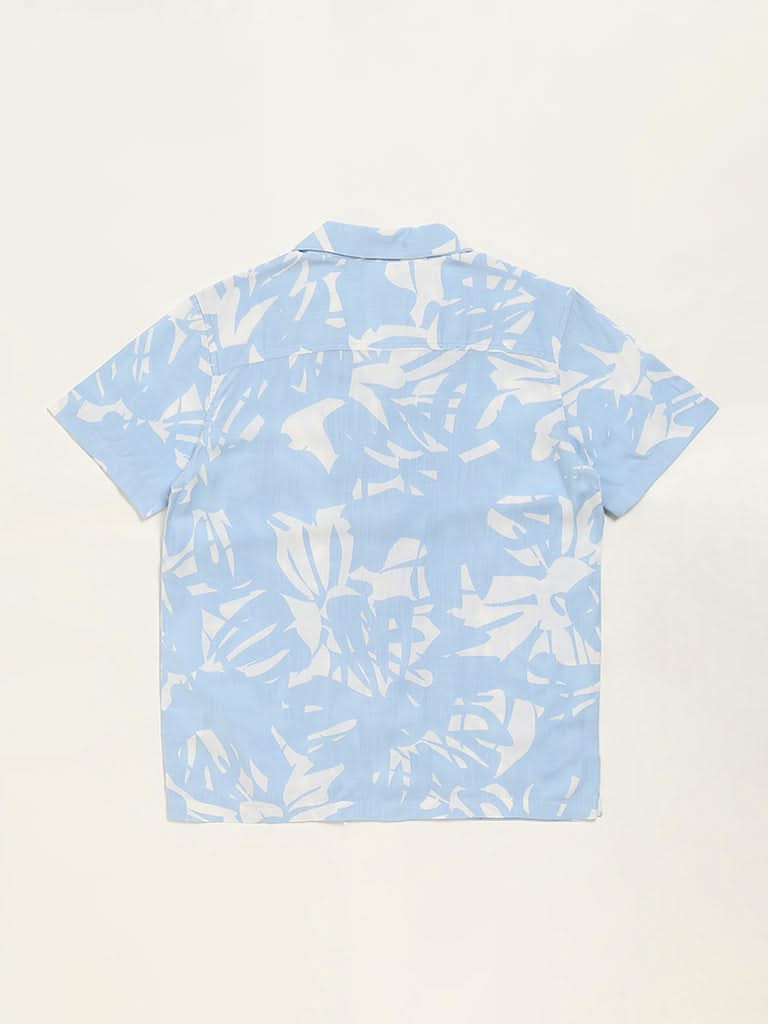 Y&F Kids Blue Printed Shirt