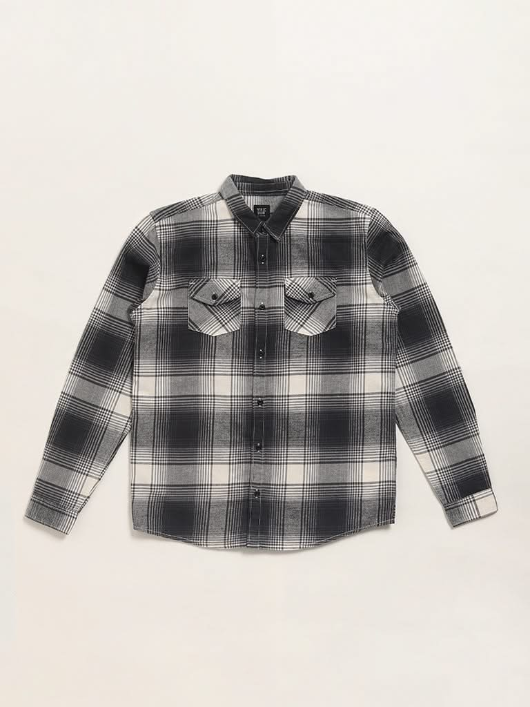 Y&F Kids Black Checked Shirt