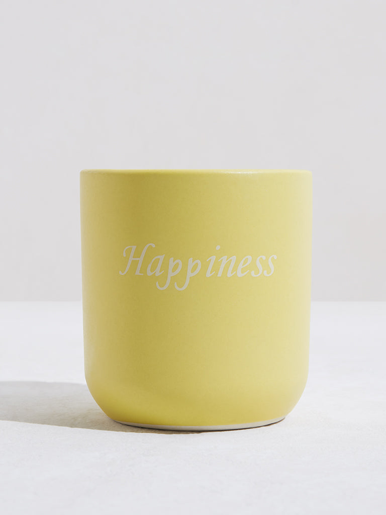 Westside Home Yellow Ceramic Candle- Small