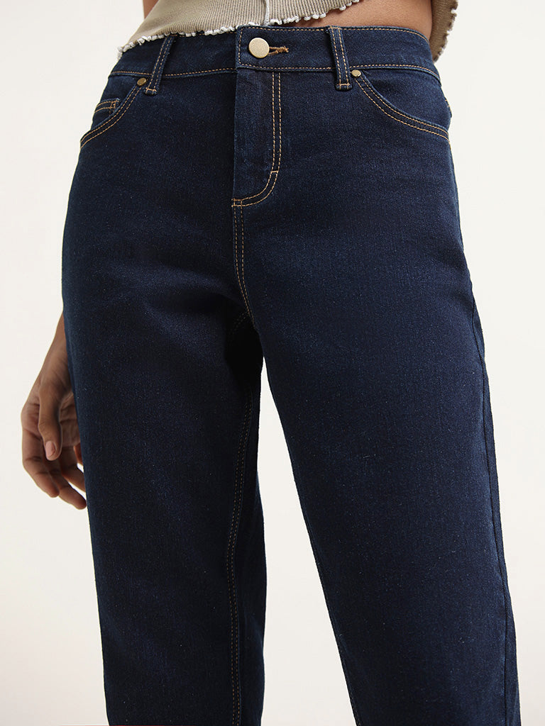 Nuon Dark Blue Slim - Fit Mid - Rise Jeans