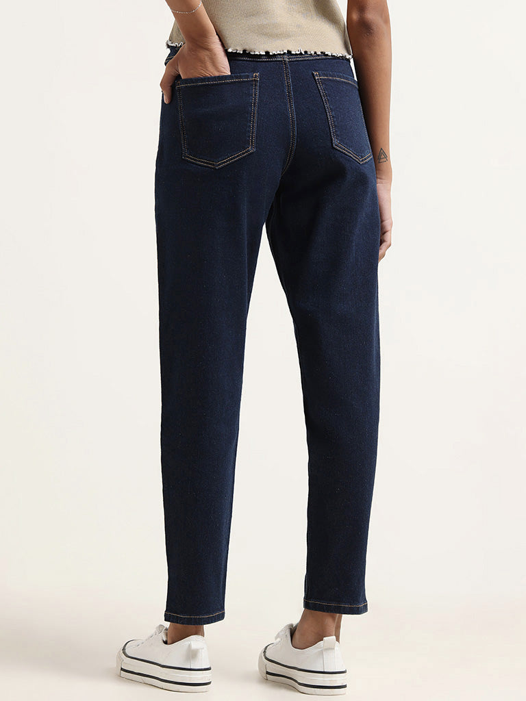 Nuon Dark Blue Slim - Fit Mid - Rise Jeans