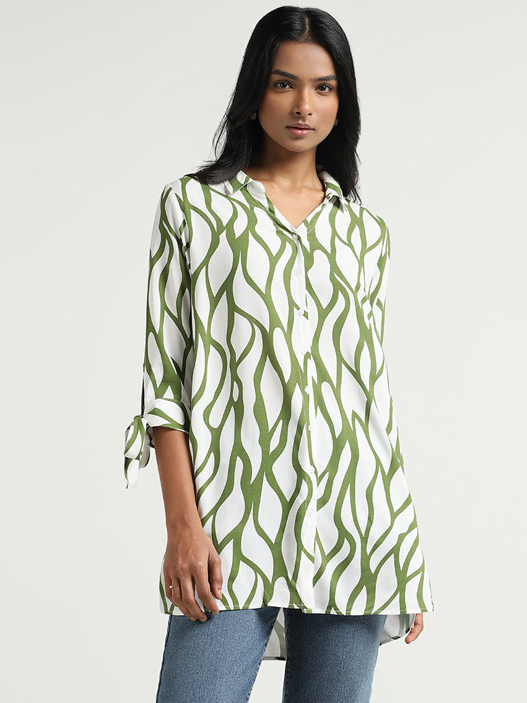 LOV Olive Printed Shirt