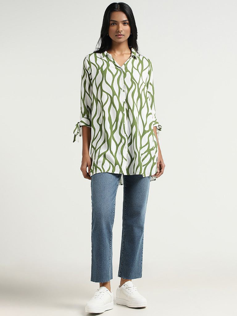 LOV Olive Printed Shirt