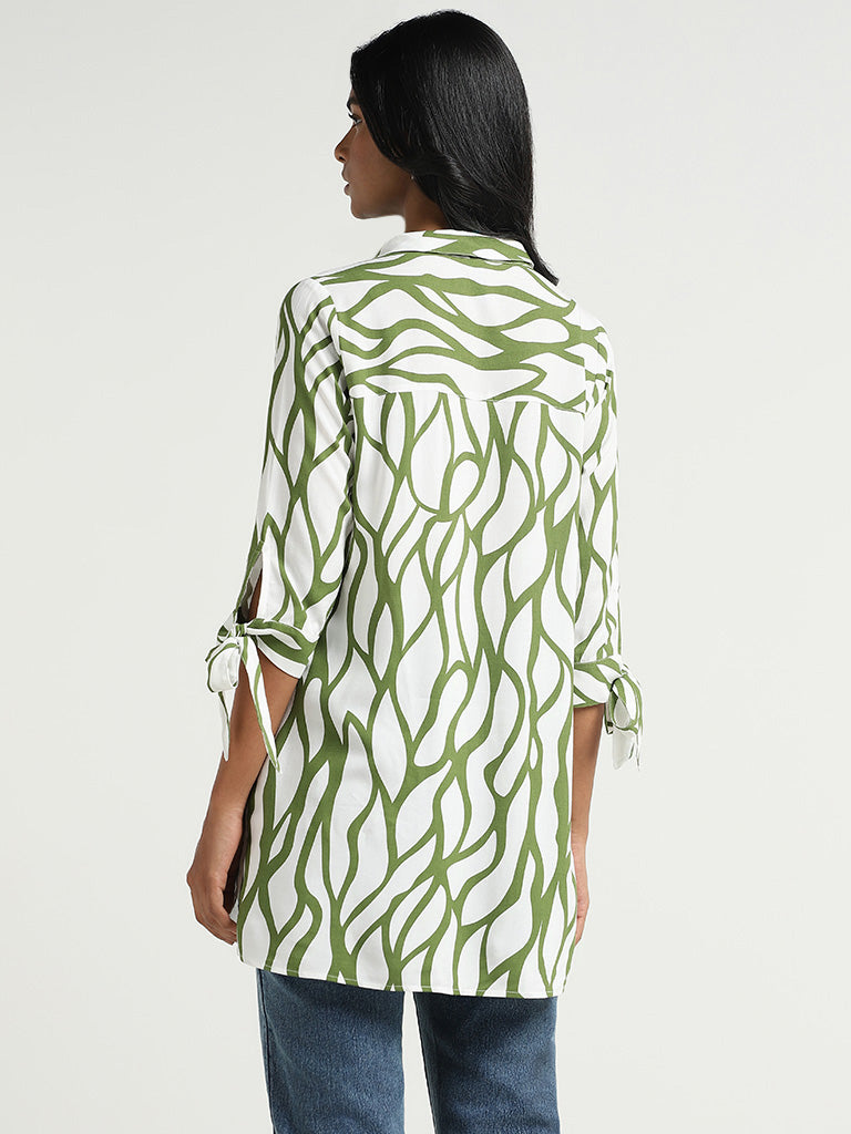 LOV Olive Printed Shirt