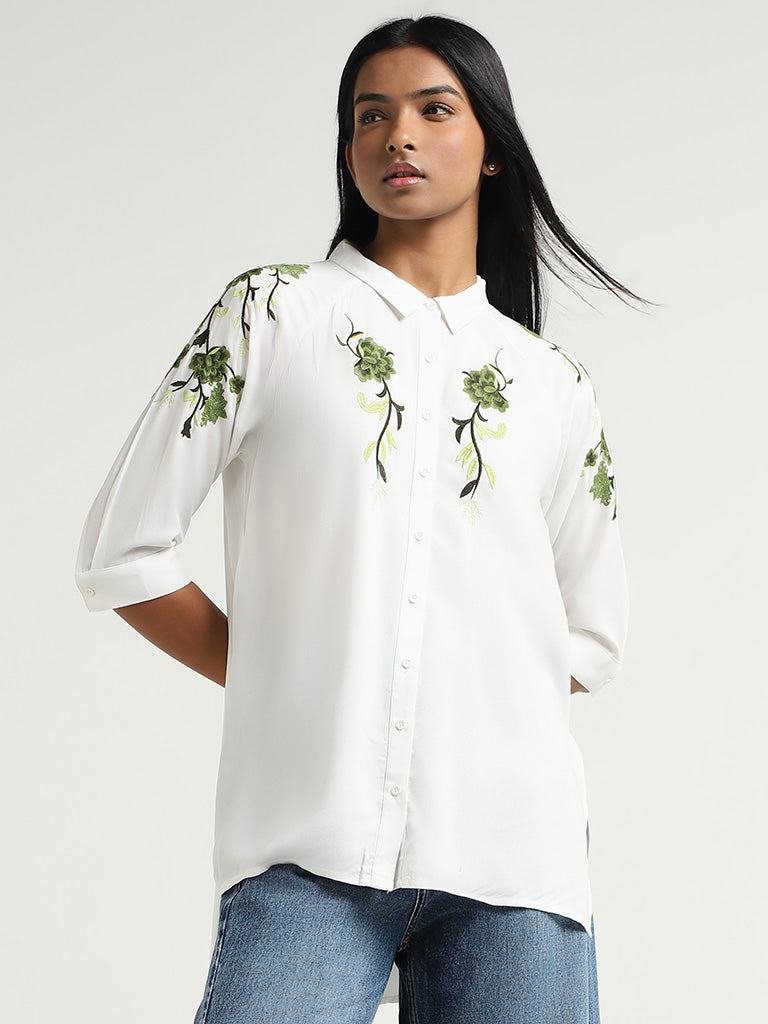 LOV White Embroidered Shirt