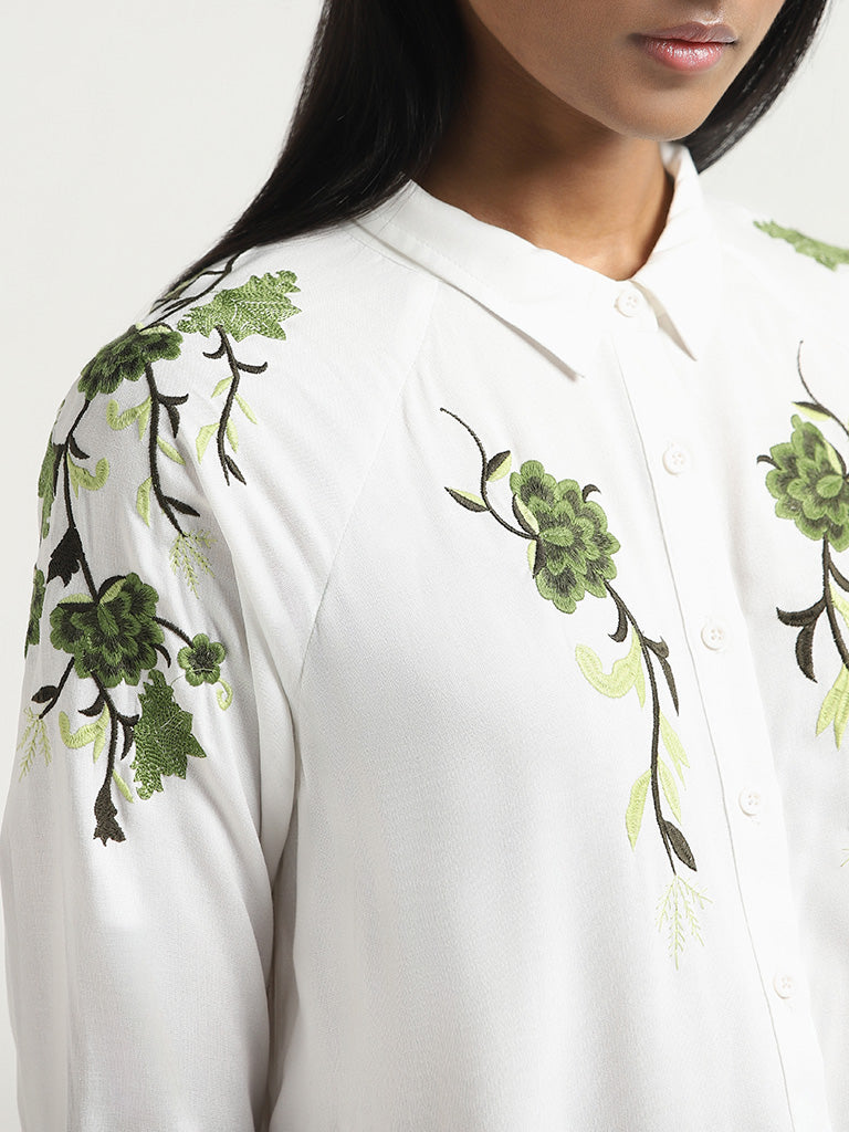 LOV White Embroidered Shirt