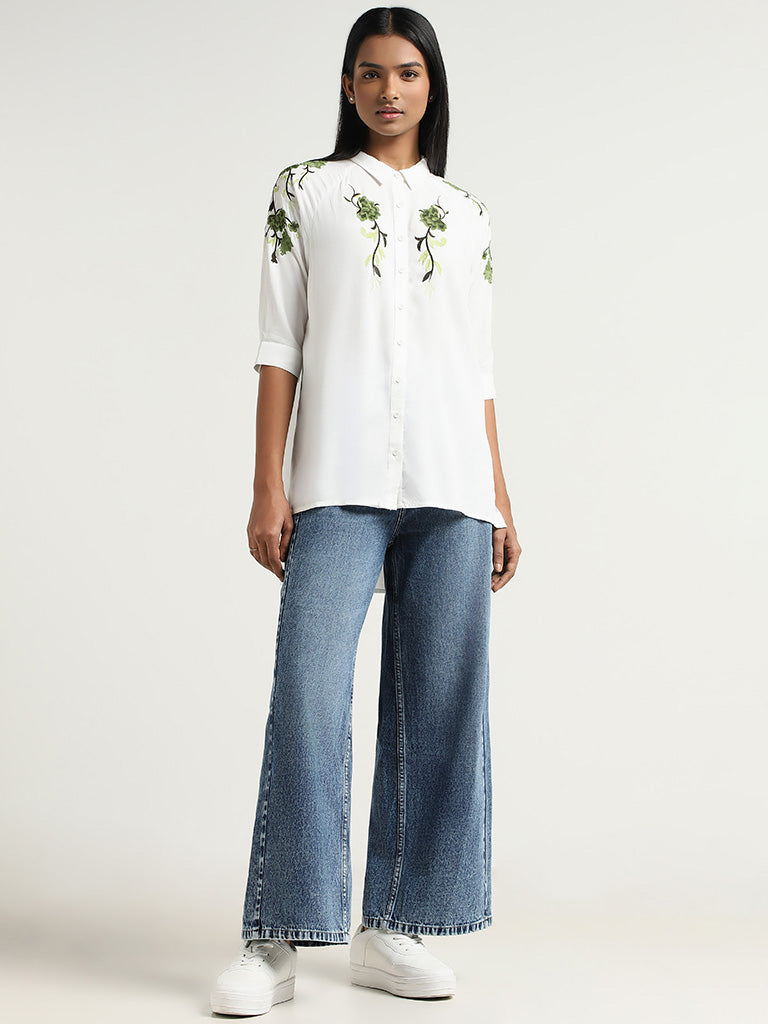 LOV White Embroidered Shirt