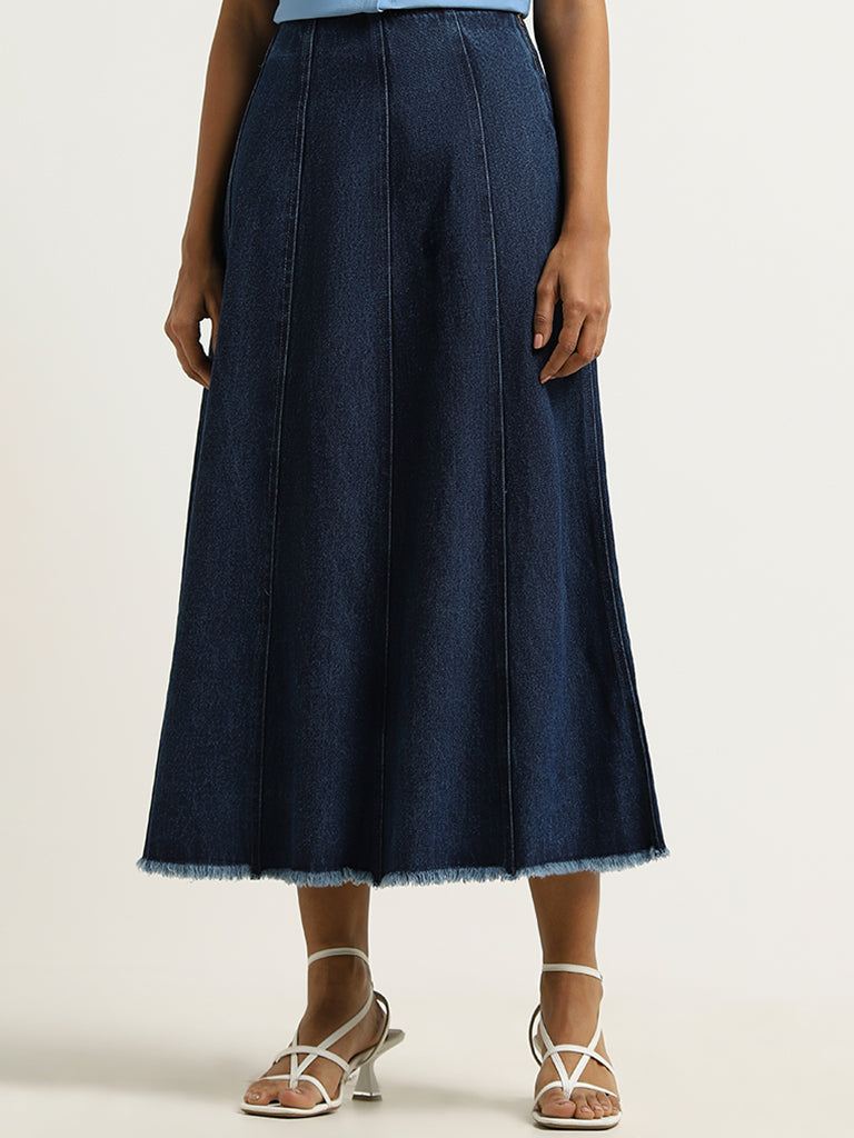 LOV Blue Denim Maxi Skirt