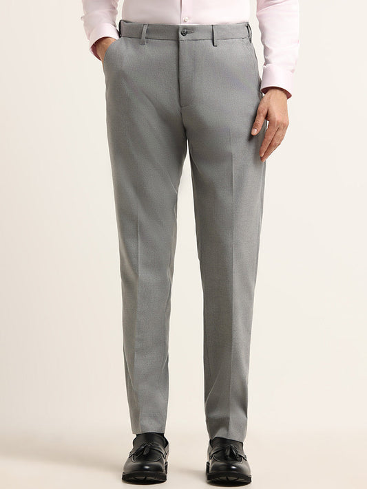 WES Formals Grey Relaxed Fit Trousers