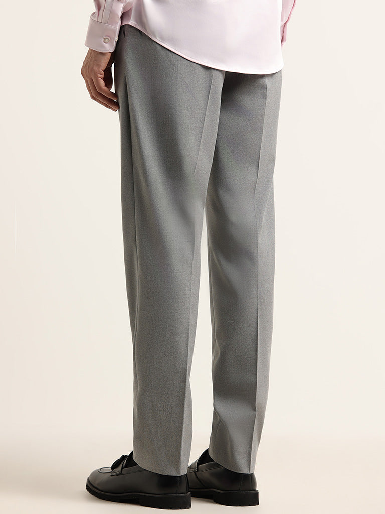 WES Formals Grey Relaxed Fit Trousers