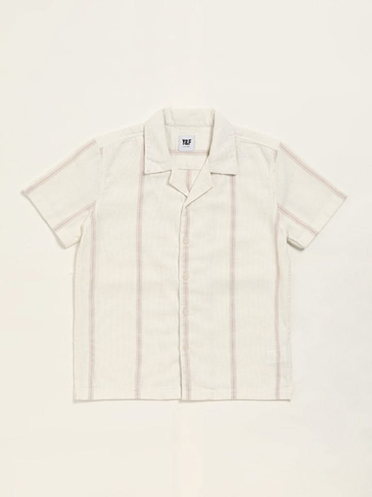 Y&F Kids White Striped Shirt