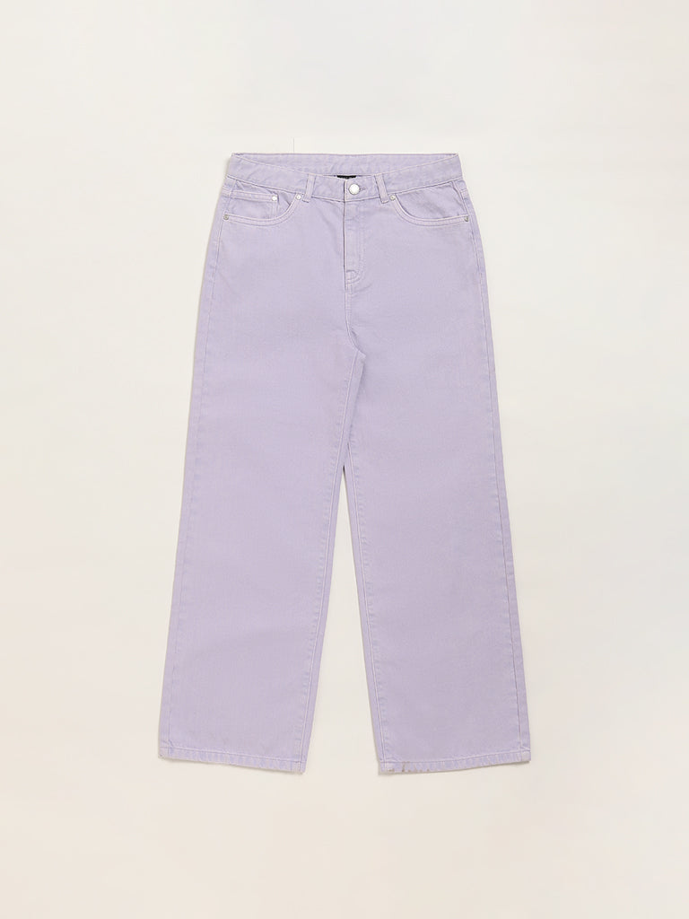 Y&F Kids Lilac Relaxed - Fit Mid Rise Jeans