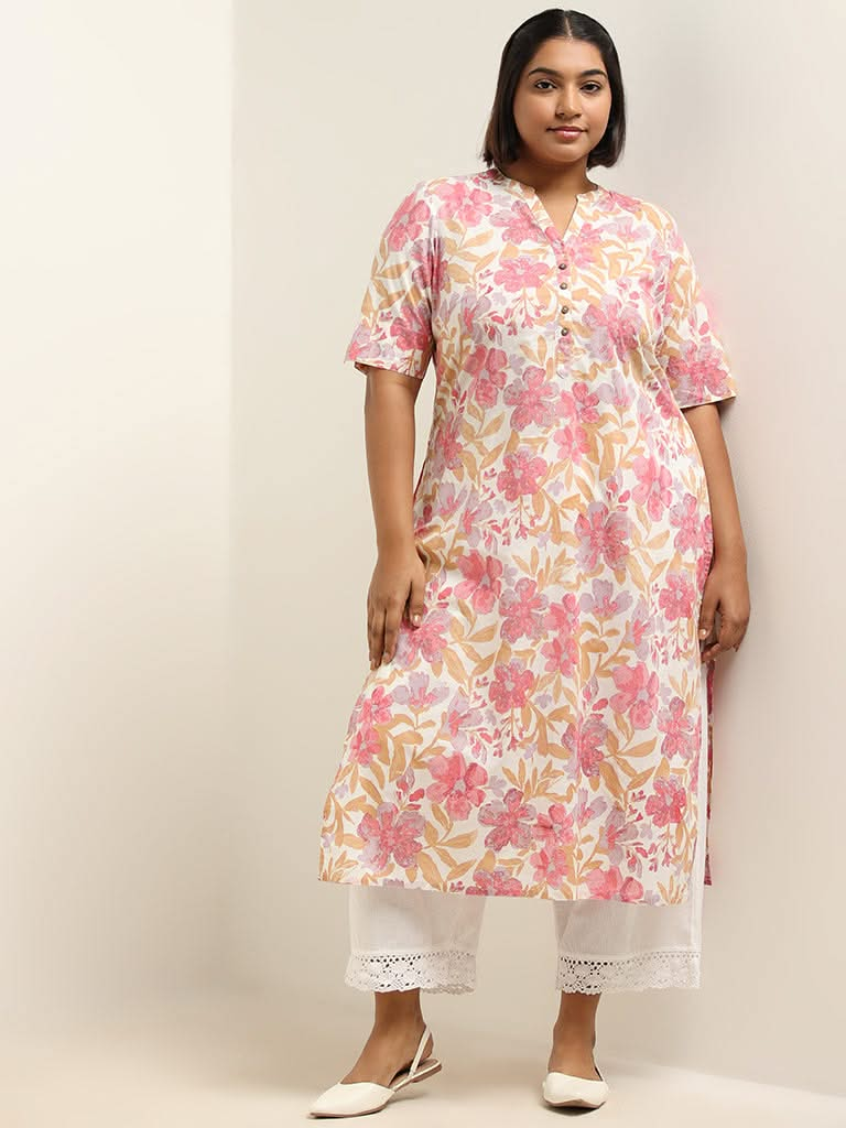 Diza Multicolor Floral Cotton Kurta