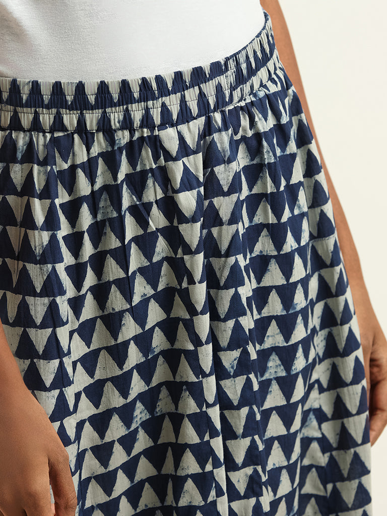 Utsa Blue Printed Palazzos