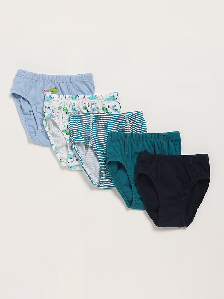 HOP Kids Multicolour Printed Briefs - Pack of 5