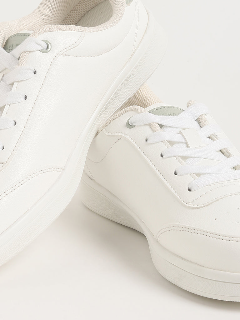 LUNA BLU White Lace-Up Sneakers