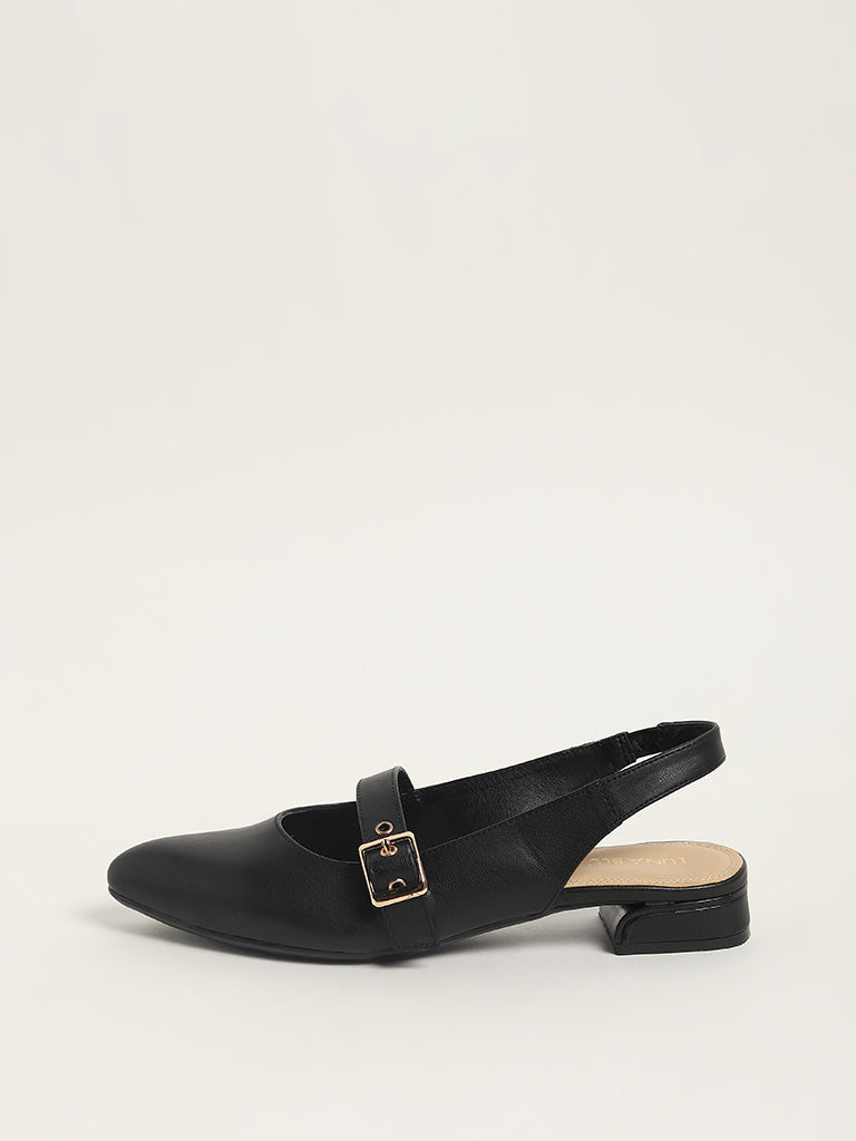 LUNA BLU Black Strappy Slingback Mules