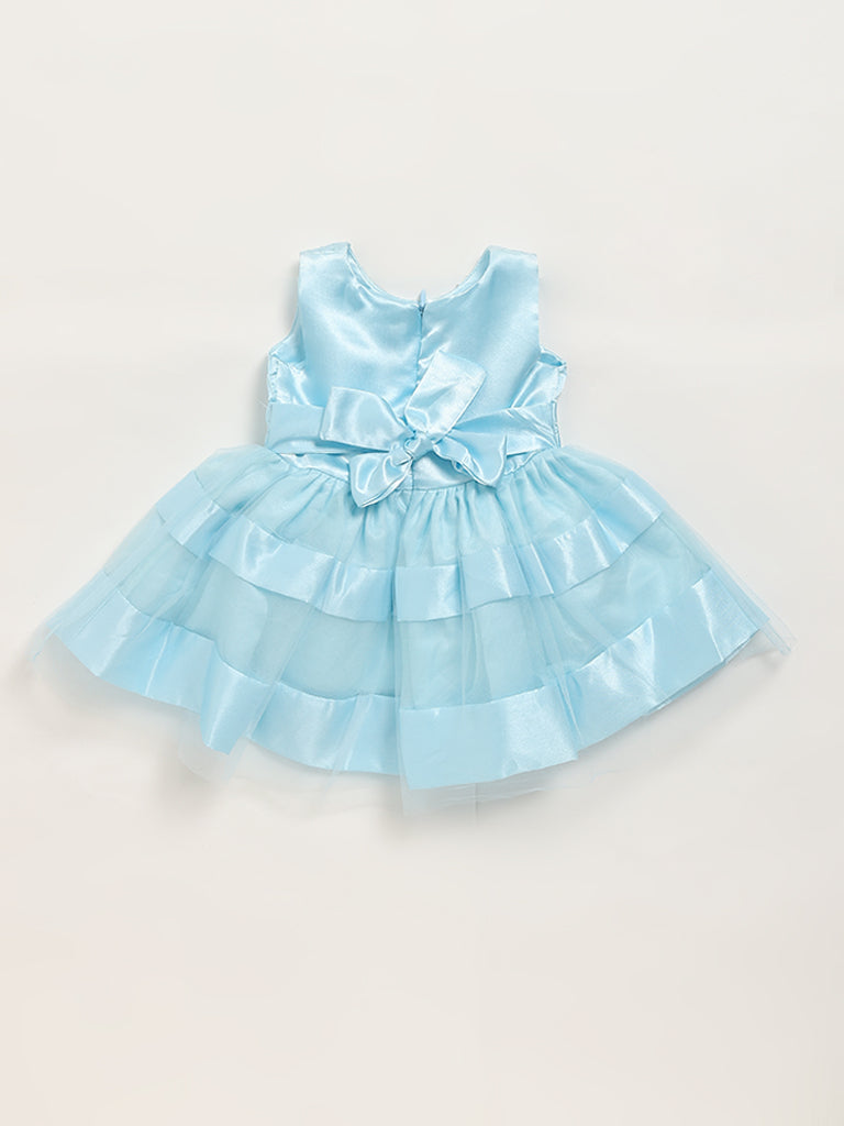 HOP Baby Sky Blue Ruffled Dress