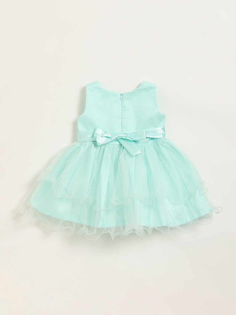 HOP Baby Mint Mesh Fit & Flare Dress