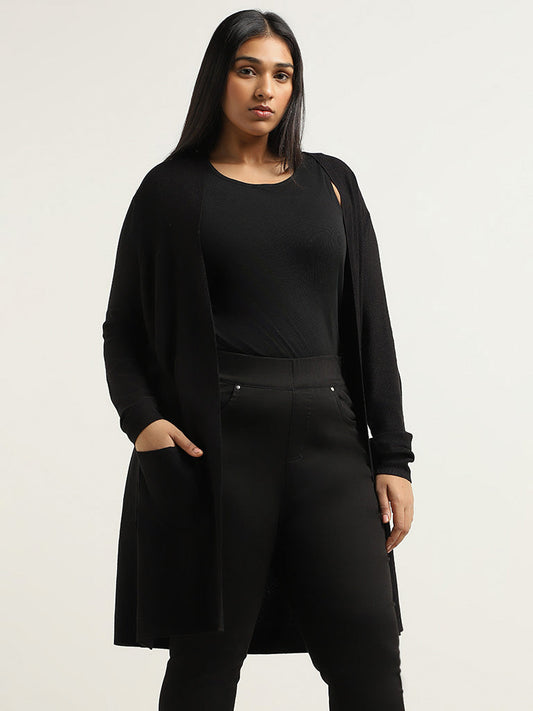 Gia Black Self-Patterned Shrug