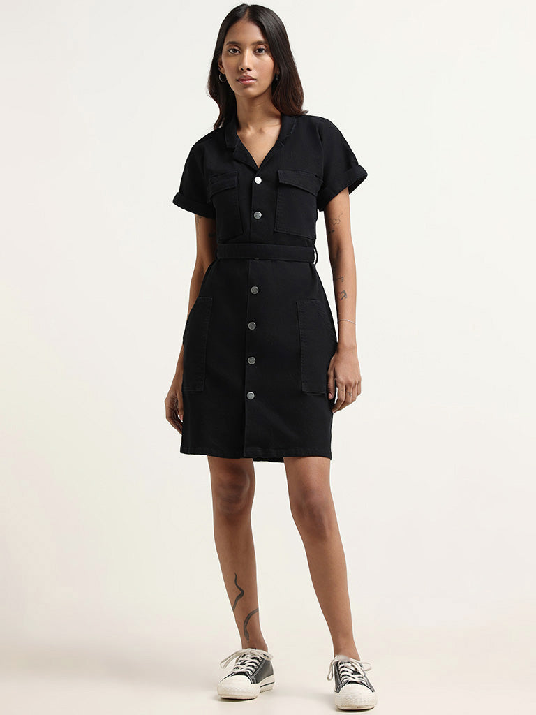 Nuon Black Denim Dress