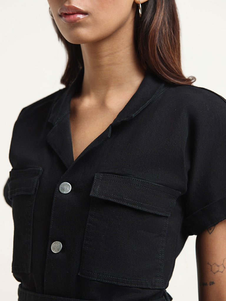 Nuon Black Denim Dress