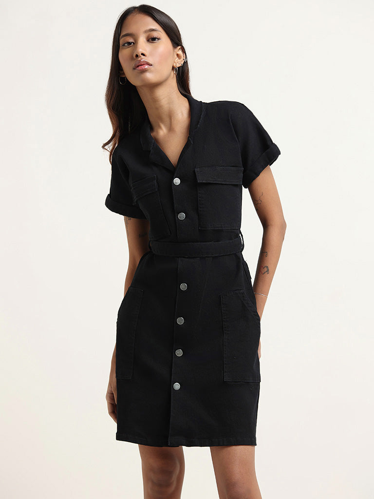 Nuon Black Denim Dress