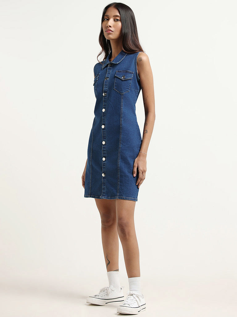 Nuon Dark Blue Denim Dress