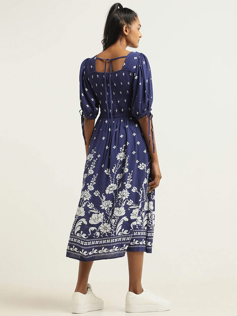 LOV Navy Floral Dress