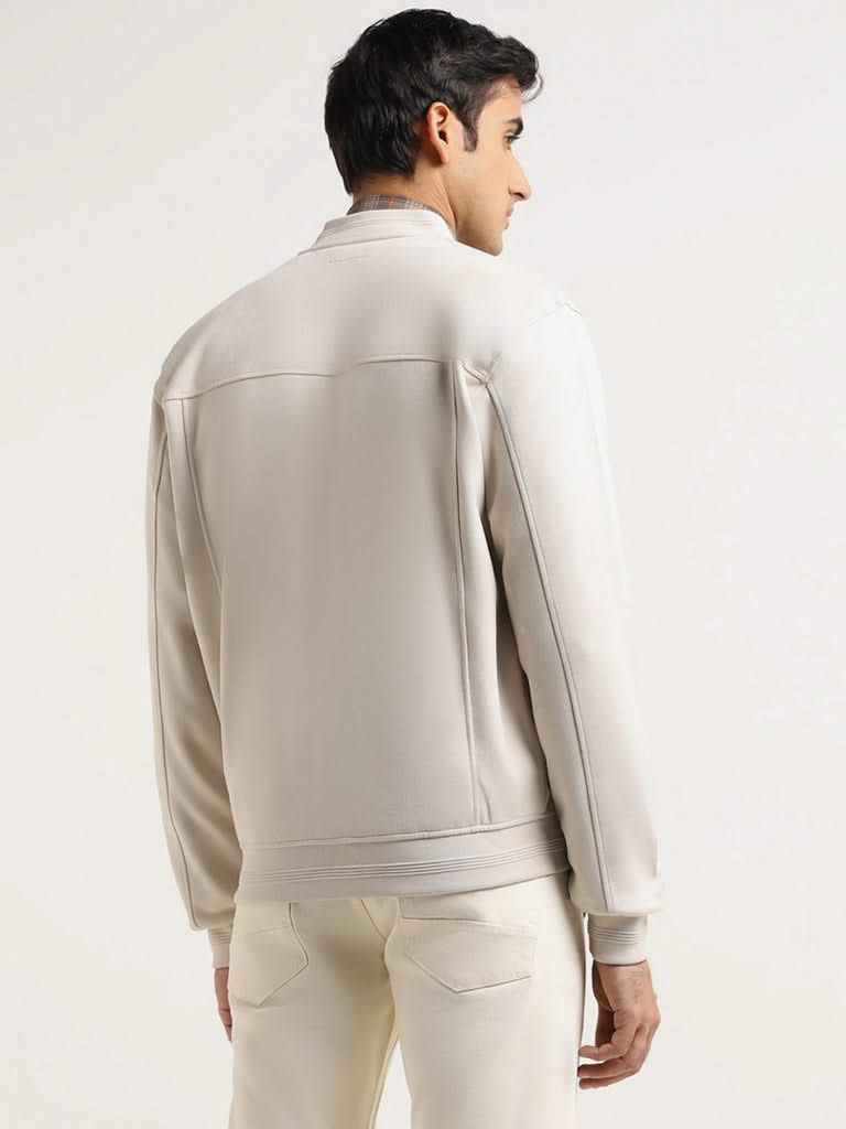 Ascot Beige Zipper Relaxed Fit Jacket