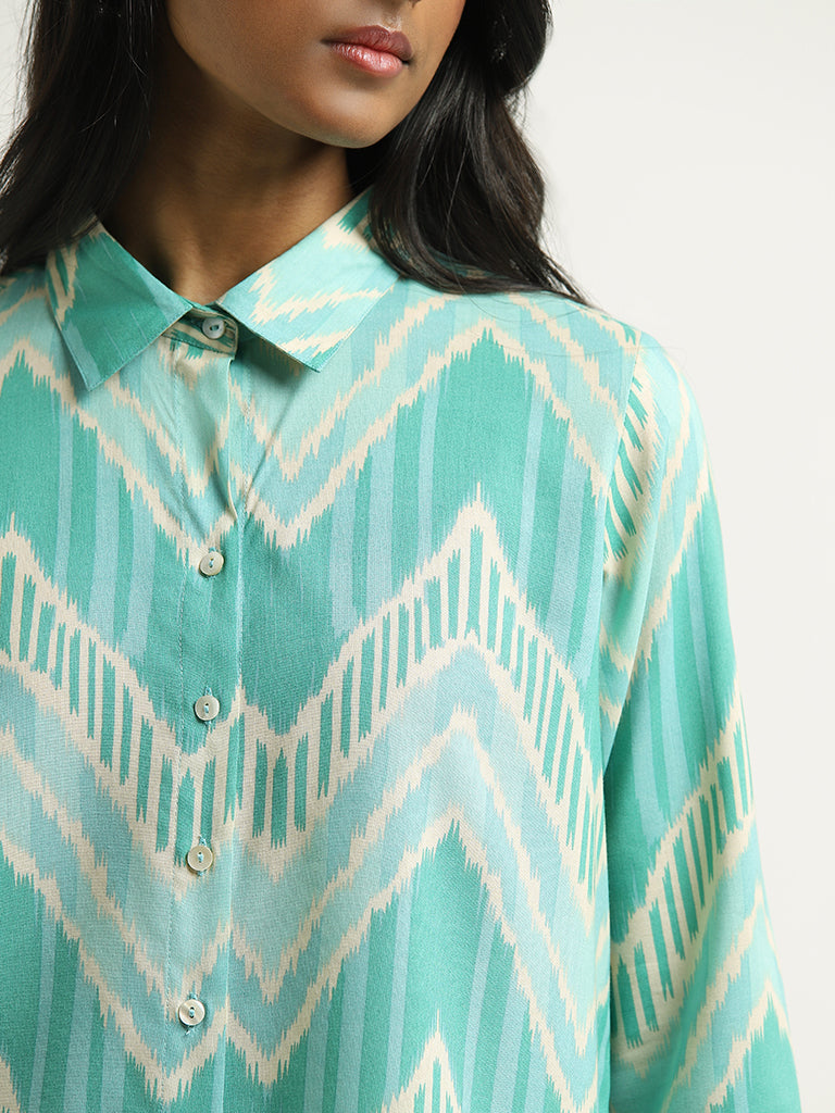 Utsa Blue Printed Tunic