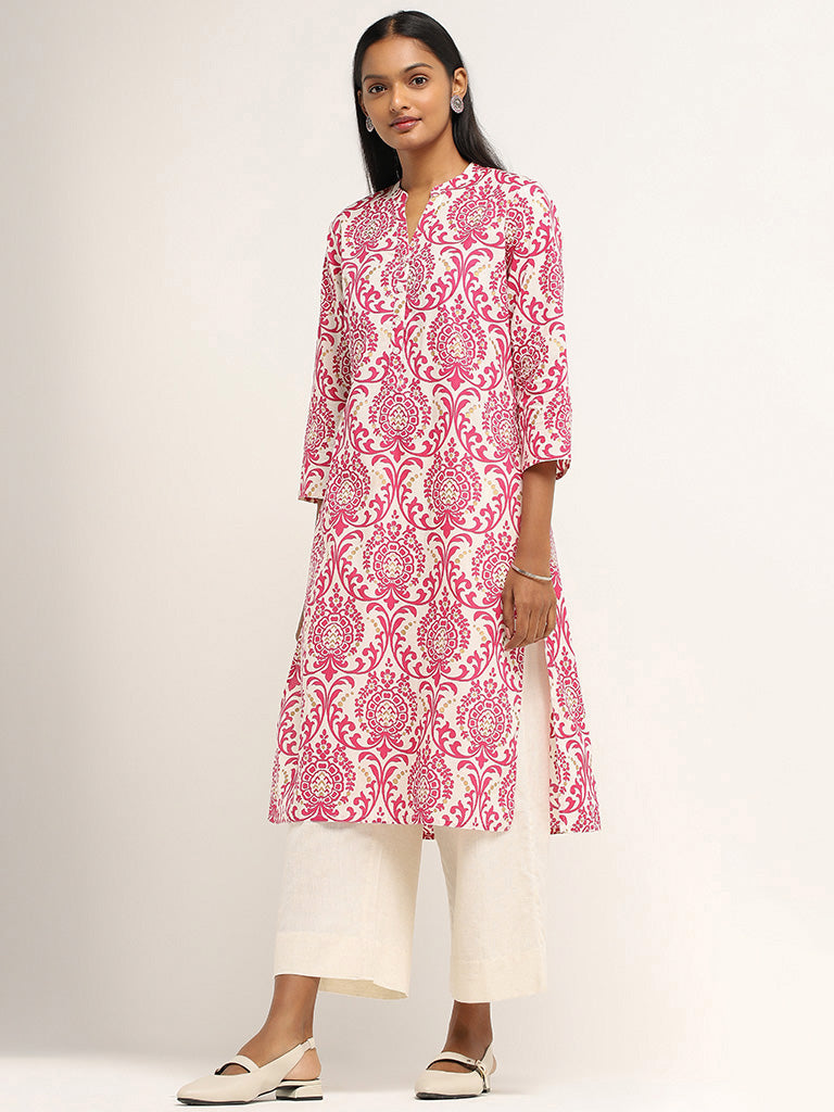 Utsa Pink Printed Kurta