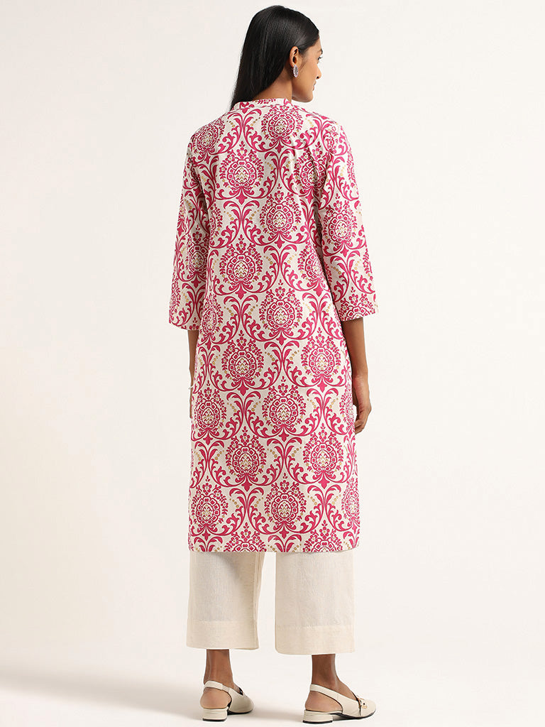 Utsa Pink Printed Kurta