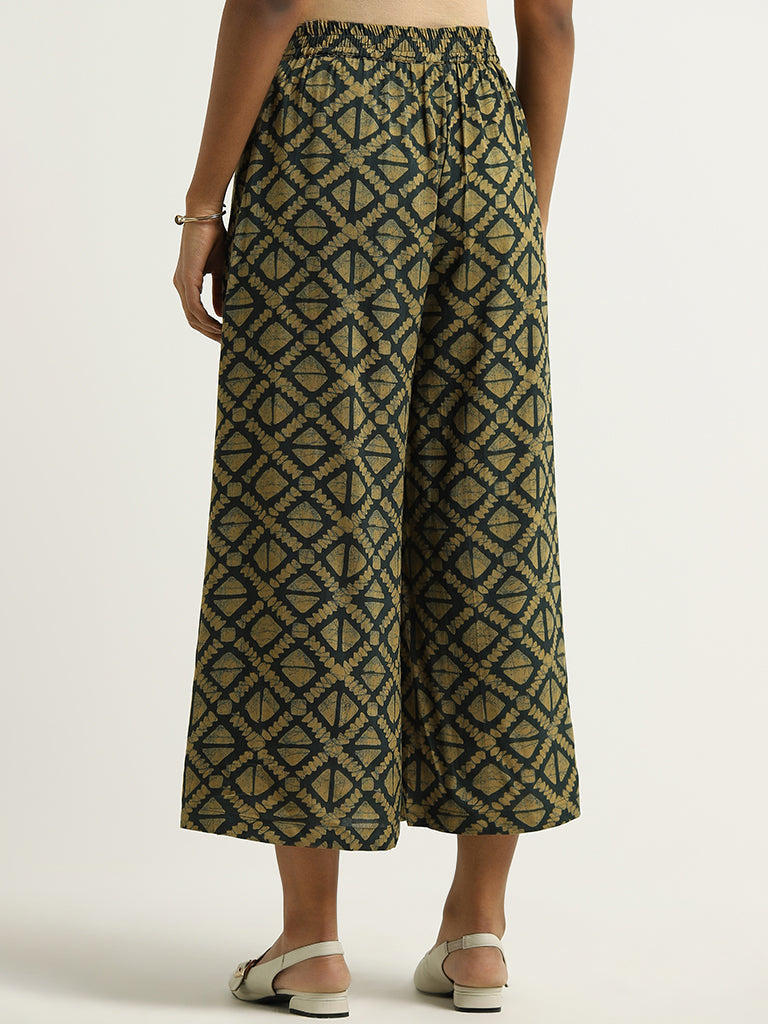 Utsa Green Printed Palazzos