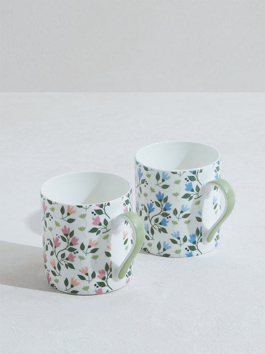 Westside Home Multicolour Liana Floral Mugs (Set of 2)