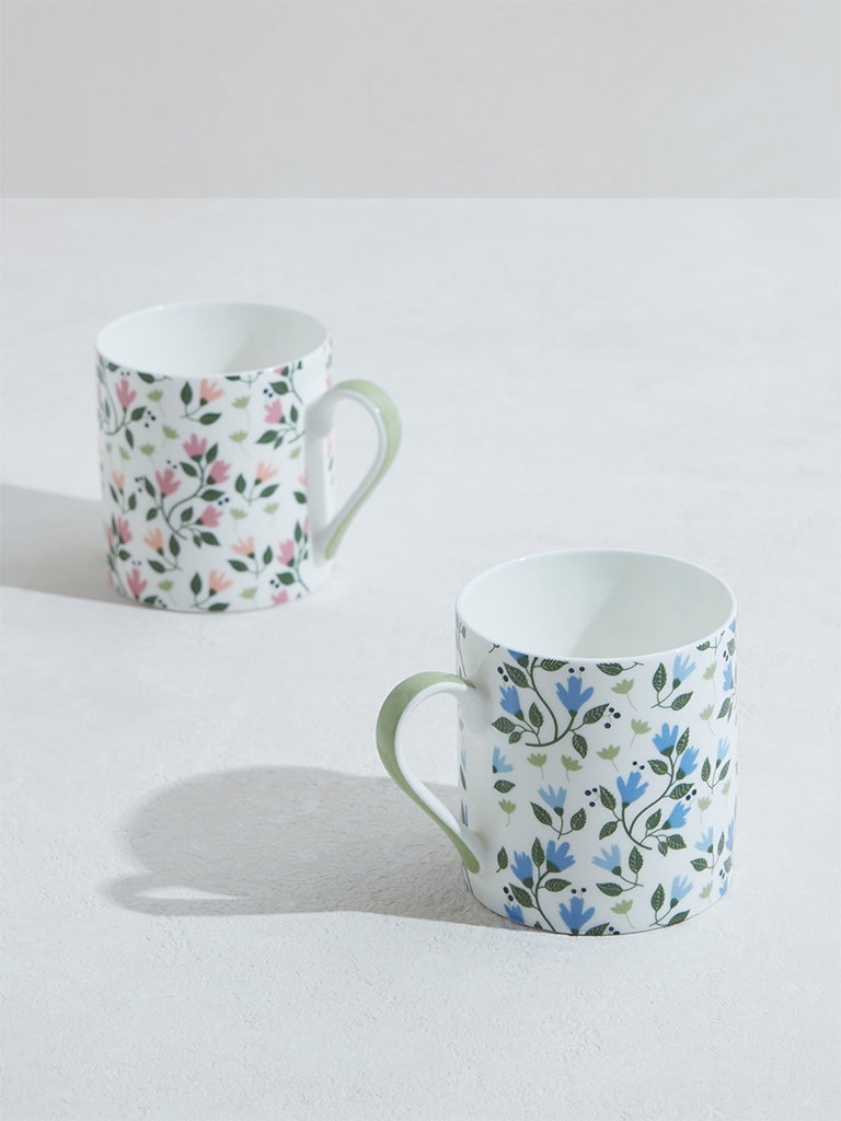 Westside Home Multicolour Liana Floral Mugs (Set of 2)