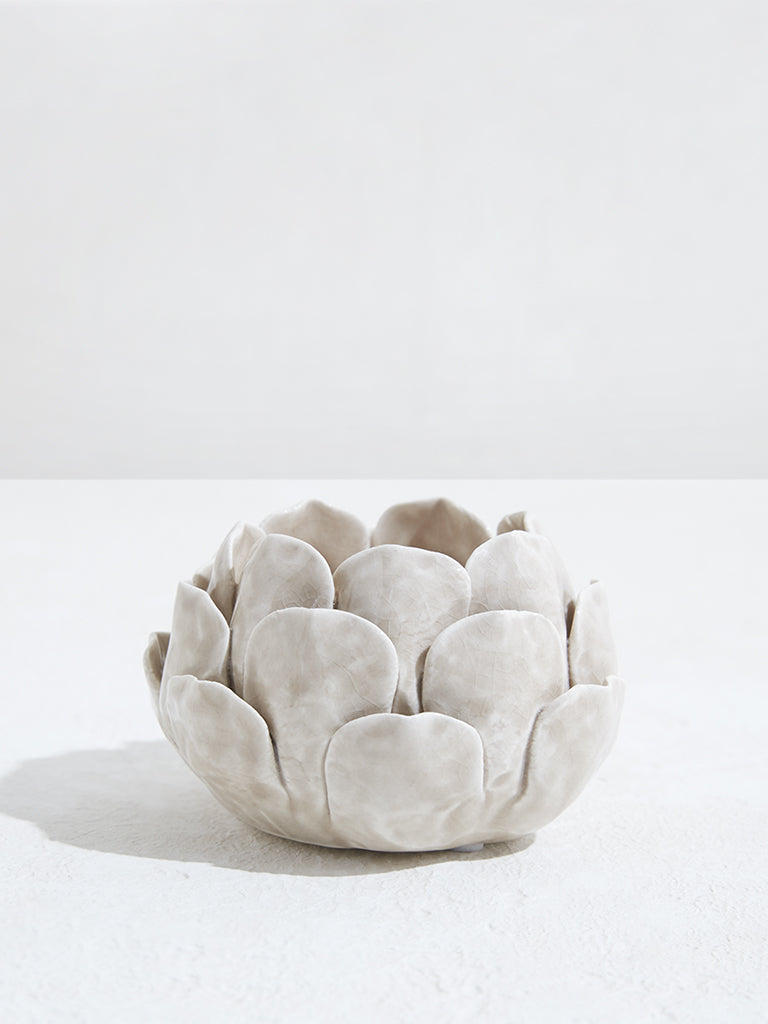 Westside Home Ivory Ceramic Artichoke Tealight Holder